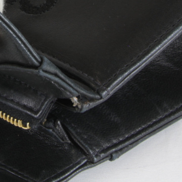 【価格改定】『USED』 
CHANEL シャネル 
 ロゴ ラムスキン ゴールド金具 ハンドバッグ 
レザー ブラック