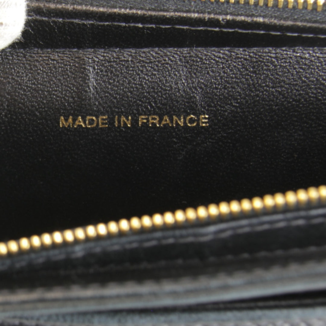 【価格改定】『USED』 
CHANEL シャネル 
 ロゴ ラムスキン ゴールド金具 ハンドバッグ 
レザー ブラック