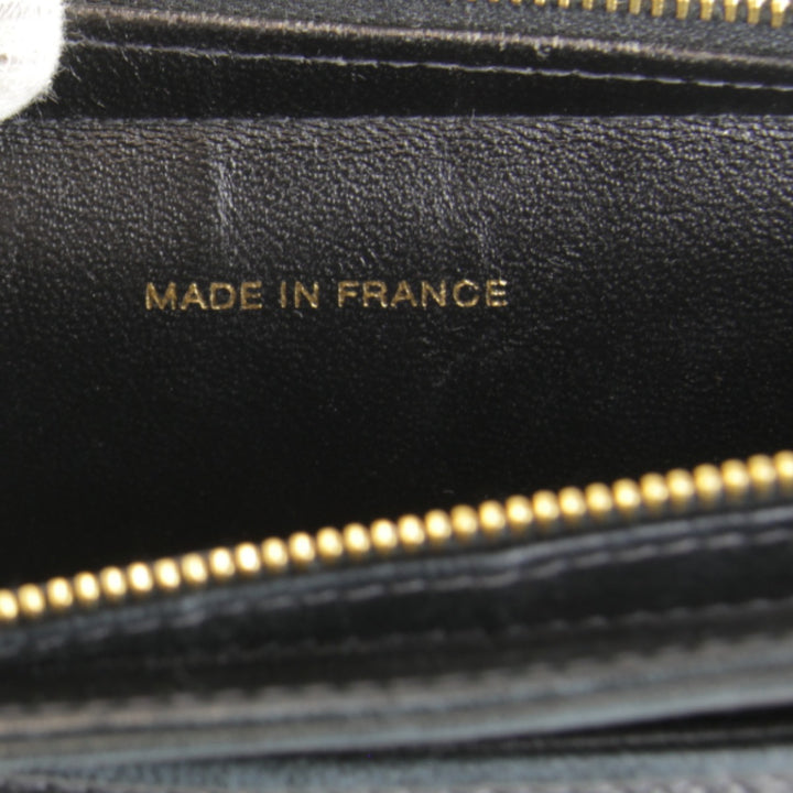 【価格改定】『USED』 
CHANEL シャネル 
 ロゴ ラムスキン ゴールド金具 ハンドバッグ 
レザー ブラック