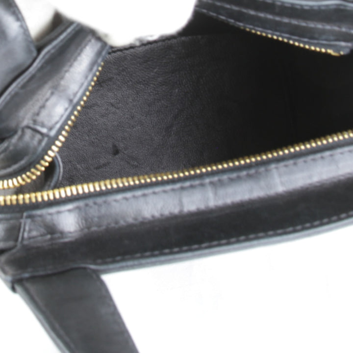 【価格改定】『USED』 
CHANEL シャネル 
 ロゴ ラムスキン ゴールド金具 ハンドバッグ 
レザー ブラック