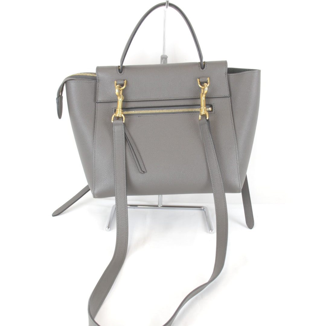 【価格改定】美品『USED』 
CELINE セリーヌ 
 ベルトバッグ マイクロ 2WAY 保存袋有 ショルダーバッグ 
レザー グレー