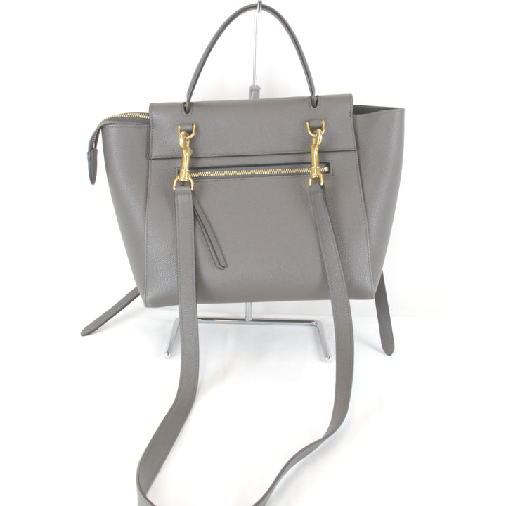 【価格改定】美品『USED』 
CELINE セリーヌ 
 ベルトバッグ マイクロ 2WAY 保存袋有 ショルダーバッグ 
レザー グレー