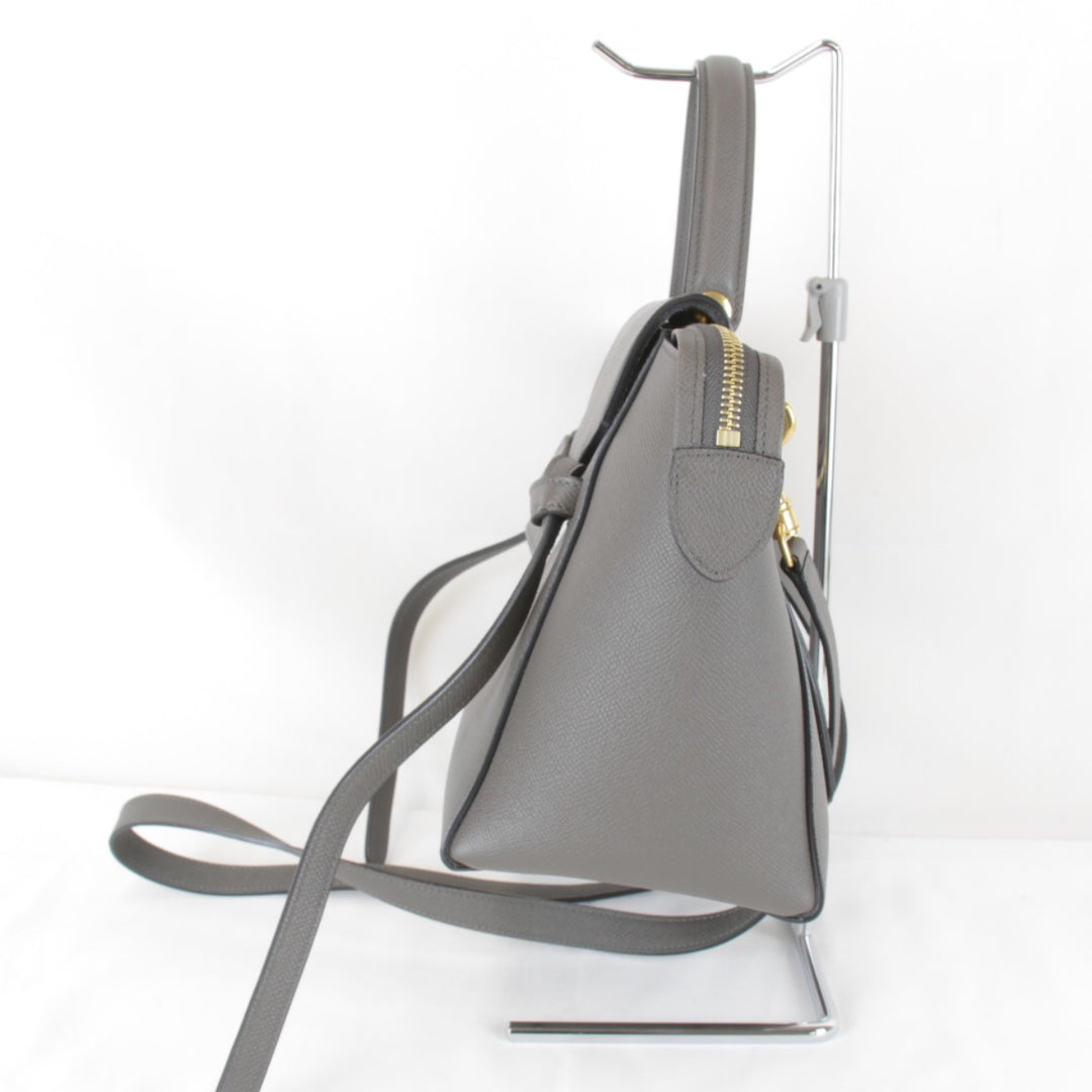【価格改定】美品『USED』 
CELINE セリーヌ 
 ベルトバッグ マイクロ 2WAY 保存袋有 ショルダーバッグ 
レザー グレー