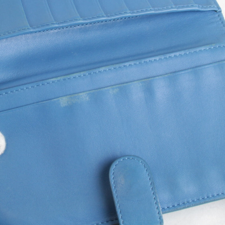『USED』 
BOTTEGAVENETA ボッテガヴェネタ 
 イントレチャート 114074 二つ折り財布 
レザー ブルー