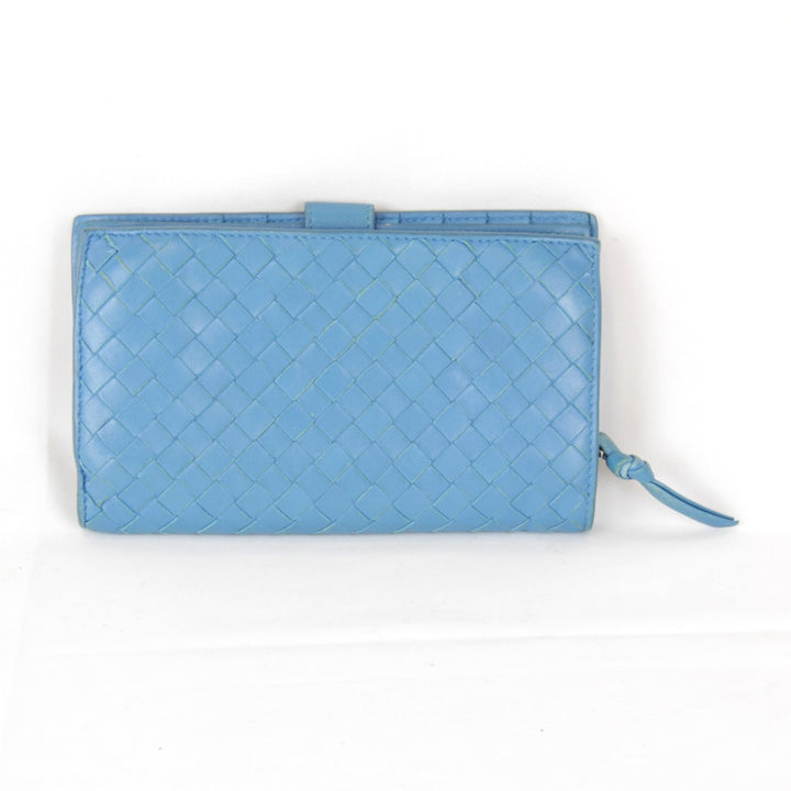 『USED』 
BOTTEGAVENETA ボッテガヴェネタ 
 イントレチャート 114074 二つ折り財布 
レザー ブルー