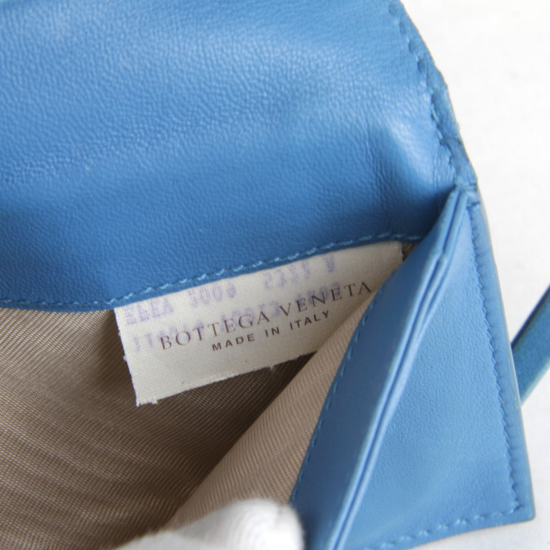 『USED』 
BOTTEGAVENETA ボッテガヴェネタ 
 イントレチャート 114074 二つ折り財布 
レザー ブルー