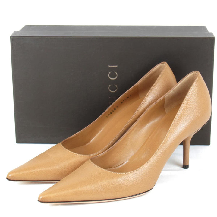 美品『USED』 
GUCCI グッチ 
 パンプス 
レザー ブラウン