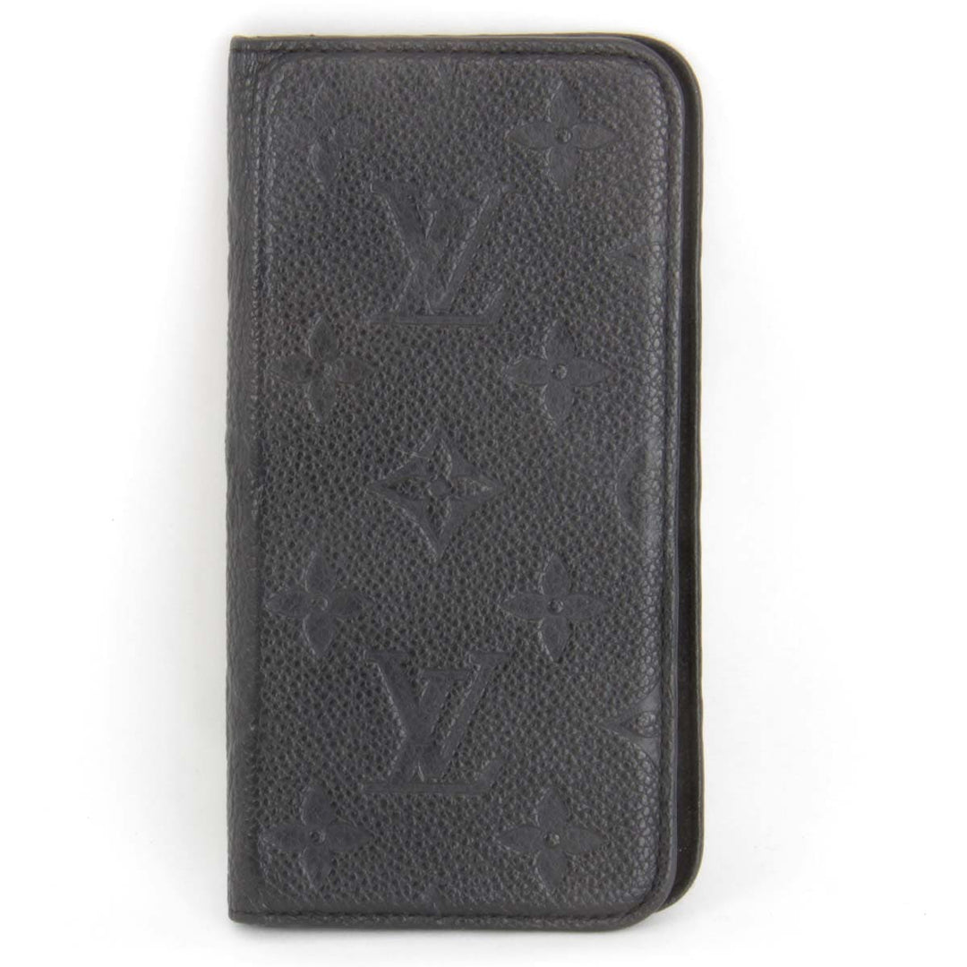 良品『USED』 
LOUIS VUITTON ルイ・ヴィトン 
 フォリオ M63586 携帯・スマホアクセサリー 
モノグラムアンプラント ブラック iPhone X/XS用