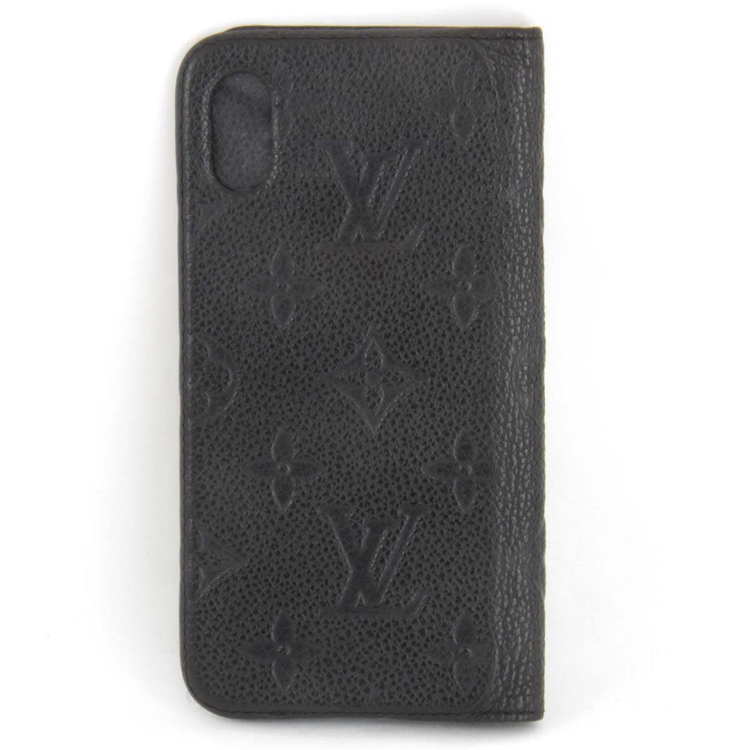 良品『USED』 
LOUIS VUITTON ルイ・ヴィトン 
 フォリオ M63586 携帯・スマホアクセサリー 
モノグラムアンプラント ブラック iPhone X/XS用