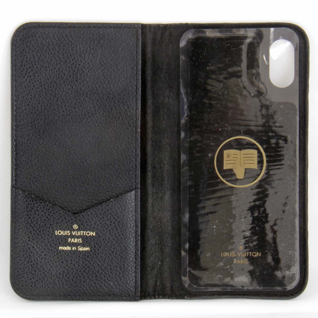 良品『USED』 
LOUIS VUITTON ルイ・ヴィトン 
 フォリオ M63586 携帯・スマホアクセサリー 
モノグラムアンプラント ブラック iPhone X/XS用