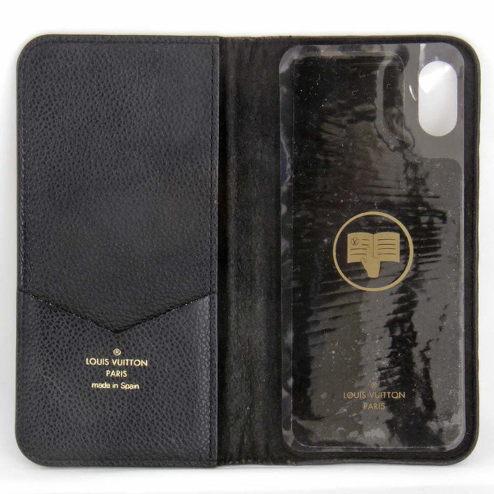 良品『USED』 
LOUIS VUITTON ルイ・ヴィトン 
 フォリオ M63586 携帯・スマホアクセサリー 
モノグラムアンプラント ブラック iPhone X/XS用