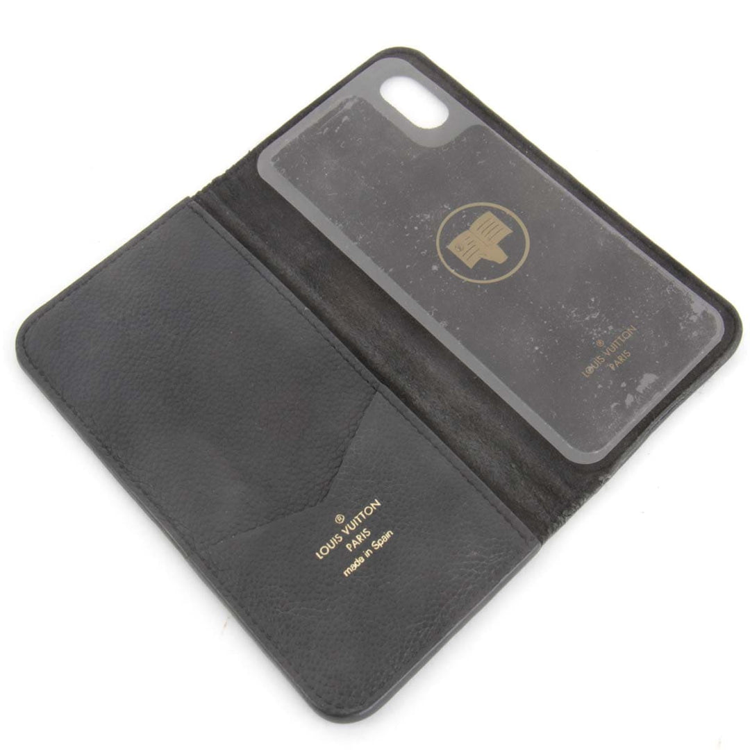 良品『USED』 
LOUIS VUITTON ルイ・ヴィトン 
 フォリオ M63586 携帯・スマホアクセサリー 
モノグラムアンプラント ブラック iPhone X/XS用