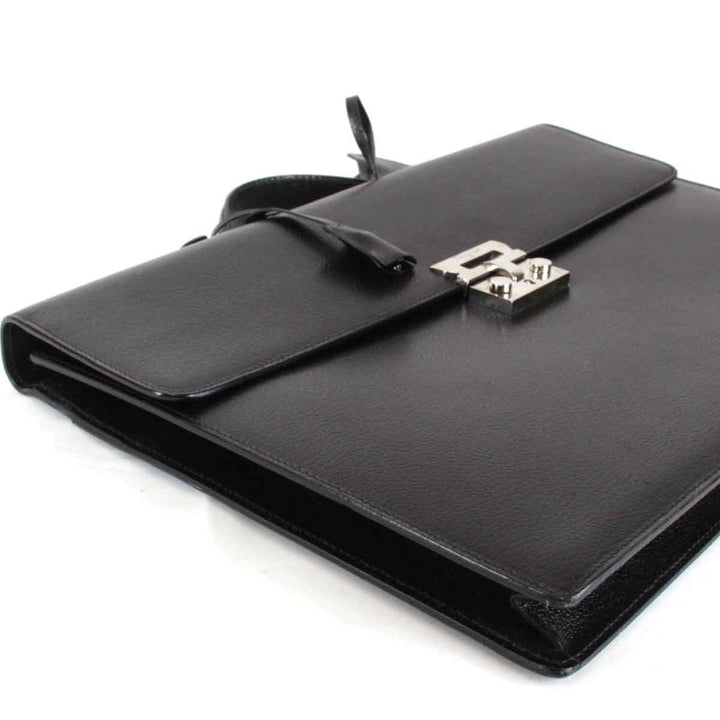 良品『USED』 
Salvatore Ferragamo フェラガモ 
 ビジネスバッグ 
レザー ブラック