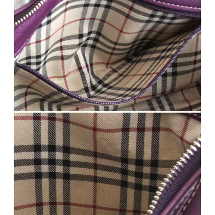 『USED』 
BURBERRY バーバリー 
 ショルダーバッグ 
レザー パープル