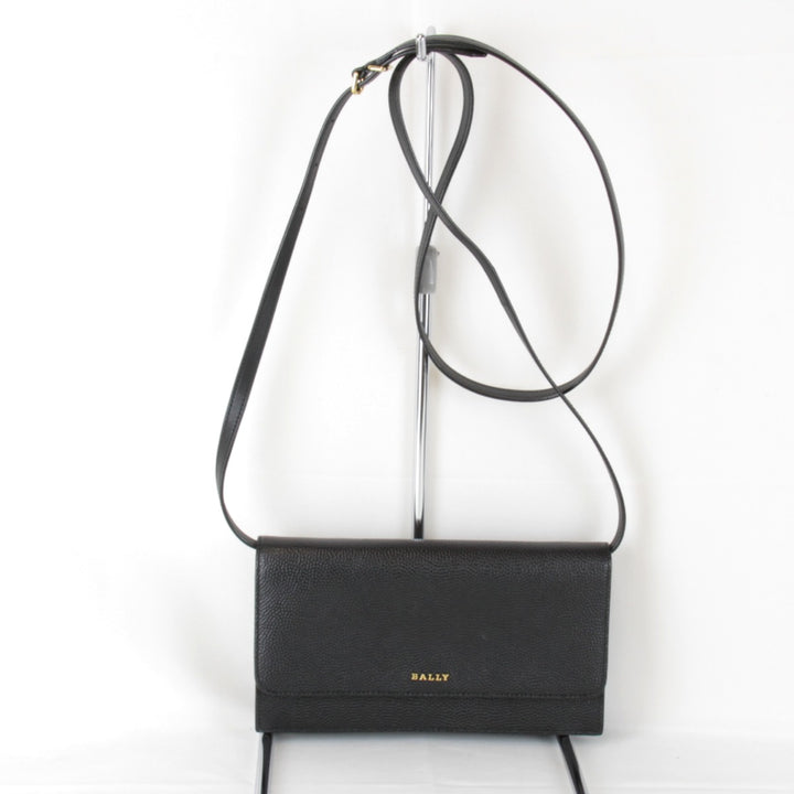 美品『USED』 
BALLY バリー 
 ショルダーバッグ 
レザー ブラック