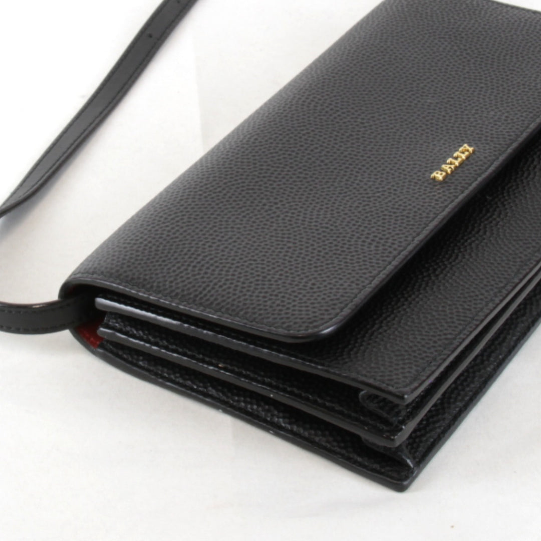 美品『USED』 
BALLY バリー 
 ショルダーバッグ 
レザー ブラック