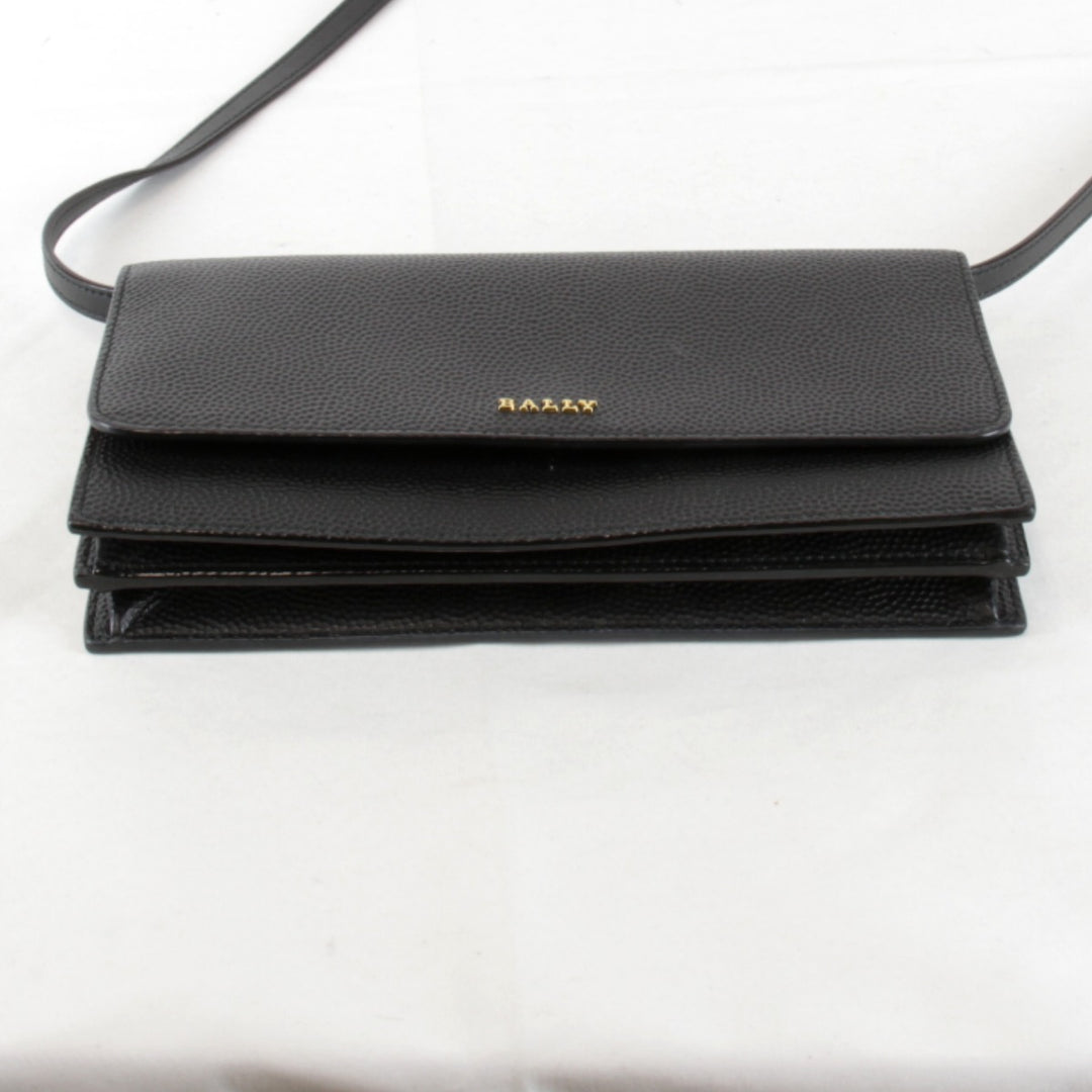 美品『USED』 
BALLY バリー 
 ショルダーバッグ 
レザー ブラック
