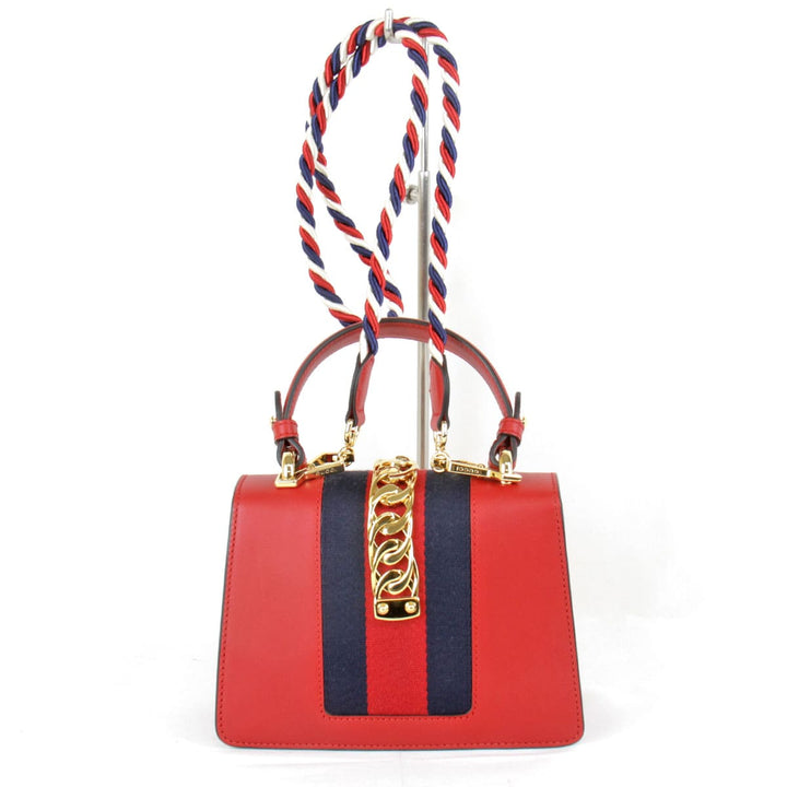 美品『USED』 
GUCCI グッチ 
 シルヴィ 2WAY 470270 ショルダーバッグ 
レザー レッド