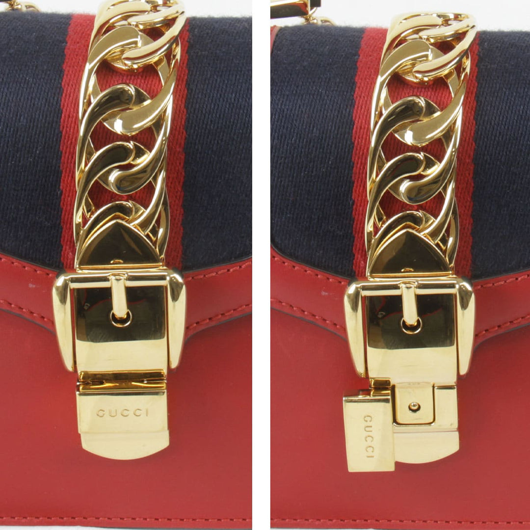 美品『USED』 
GUCCI グッチ 
 シルヴィ 2WAY 470270 ショルダーバッグ 
レザー レッド