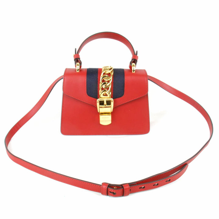 美品『USED』 
GUCCI グッチ 
 シルヴィ 2WAY 470270 ショルダーバッグ 
レザー レッド