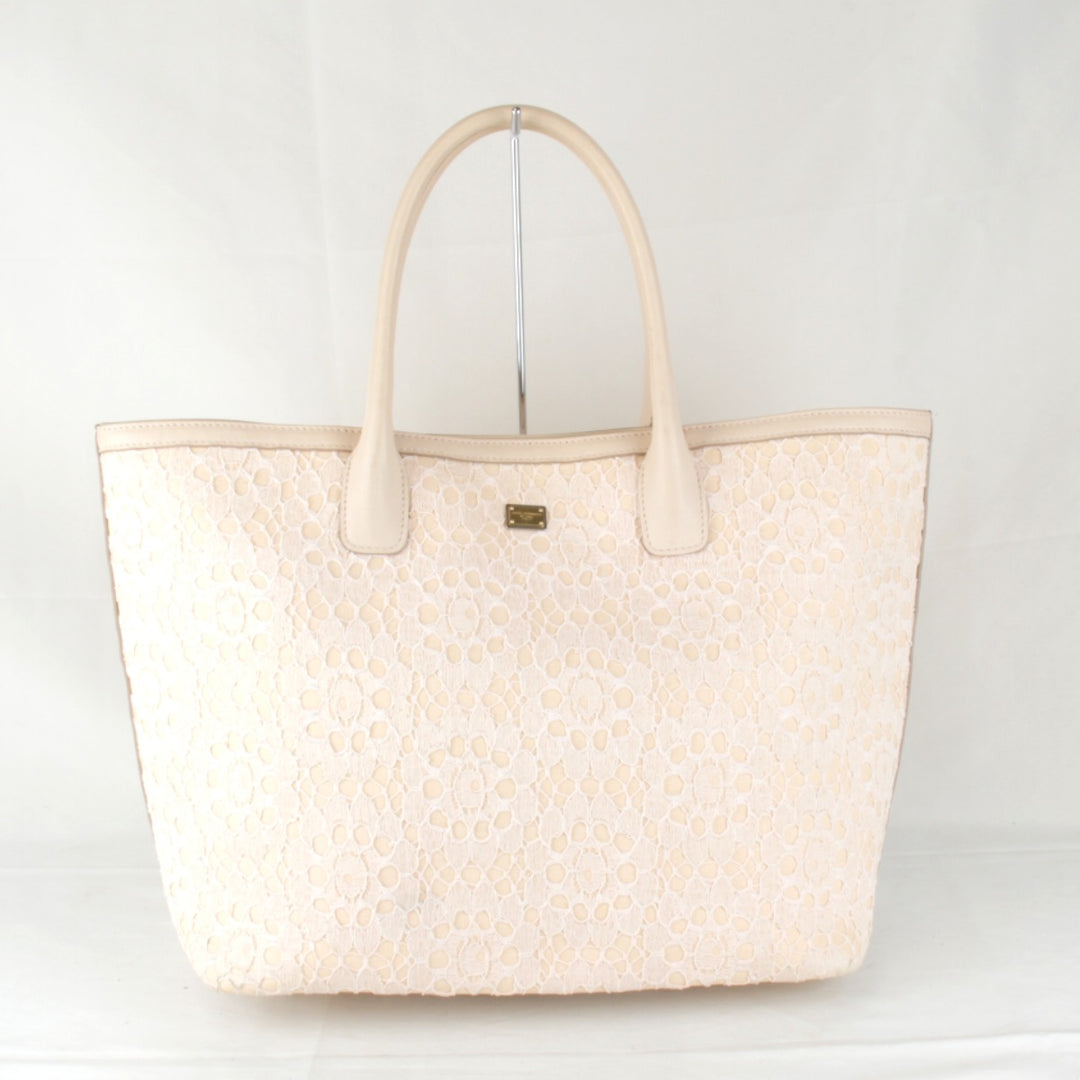 良品『USED』 
DOLCE&GABBANA ドルチェアンドガッバーナ 
 トートバッグ 
レザー ピンクベージュ
