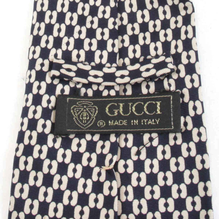 『USED』 
GUCCI グッチ 
 ネクタイ 
シルク ネイビー