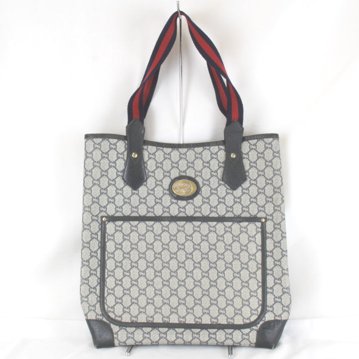 【価格改定】『USED』 
GUCCI グッチ 
 シェリーライントート トートバッグ 
GGプラス ネイビー
