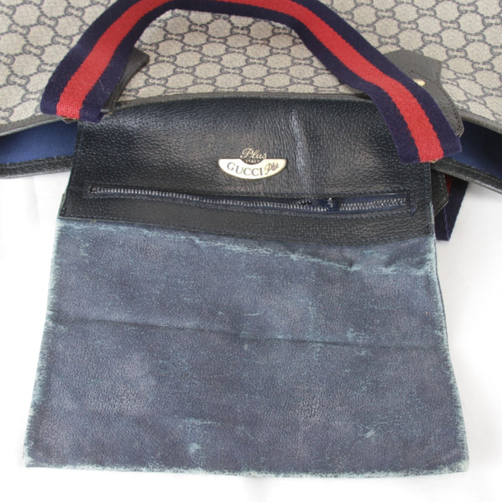 【価格改定】『USED』 
GUCCI グッチ 
 シェリーライントート トートバッグ 
GGプラス ネイビー