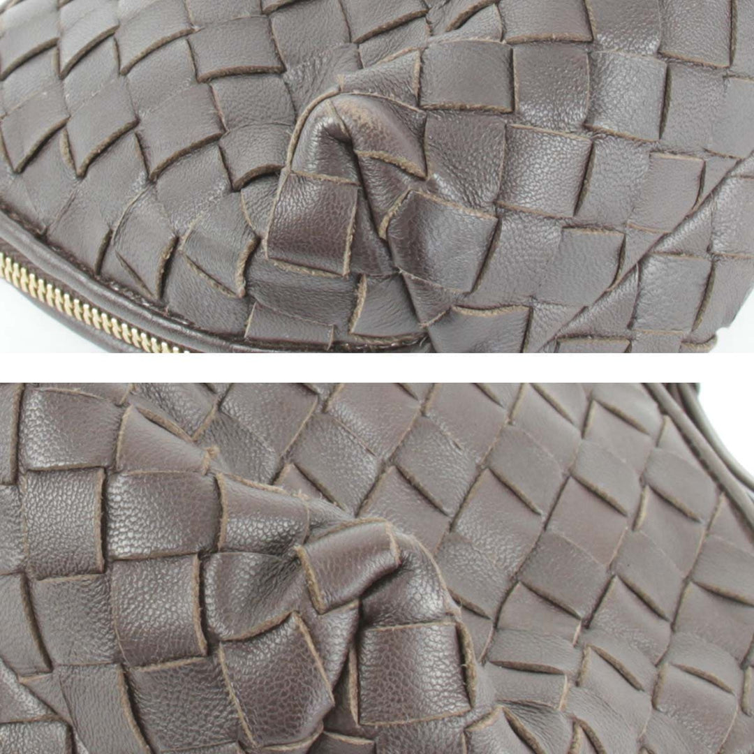 『USED』 
BOTTEGAVENETA ボッテガヴェネタ 
 イントレチャート ポーチ 
レザー ブラウン