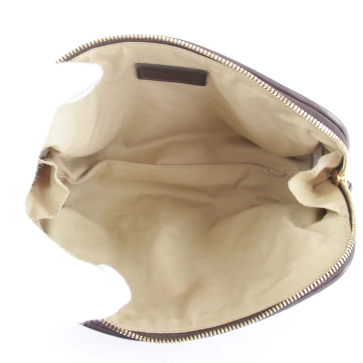 『USED』 
BOTTEGAVENETA ボッテガヴェネタ 
 イントレチャート ポーチ 
レザー ブラウン