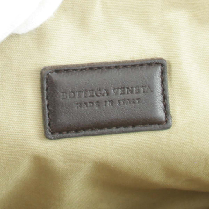 『USED』 
BOTTEGAVENETA ボッテガヴェネタ 
 イントレチャート ポーチ 
レザー ブラウン