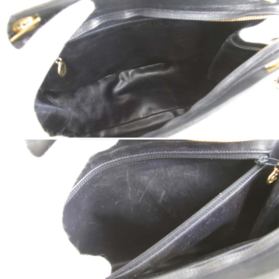 『USED』 
CHANEL シャネル 
 バイカラー チェーン ショルダーバッグ 
レザー ホワイト