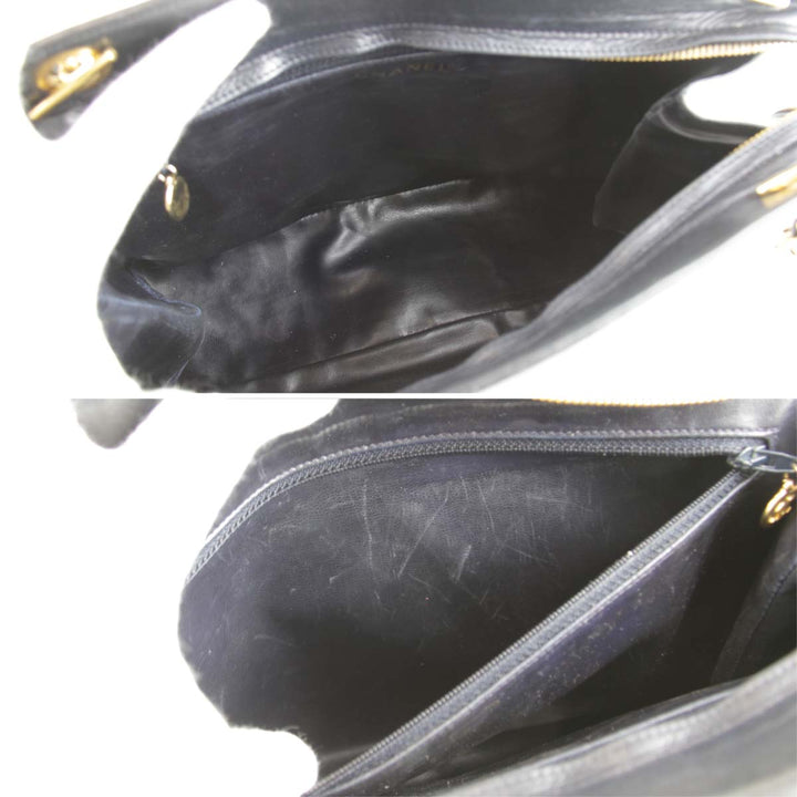 『USED』 
CHANEL シャネル 
 バイカラー チェーン ショルダーバッグ 
レザー ホワイト