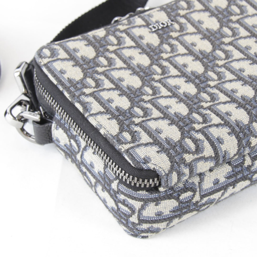 美品『USED』 
Christian Dior クリスチャンディオール 
 ショルダーバッグ 
キャンバス ネイビー