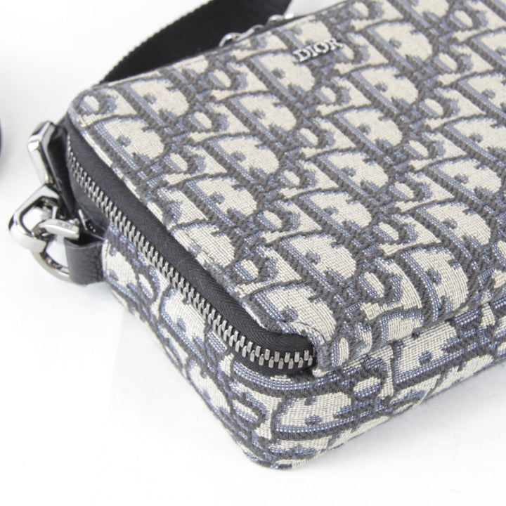 美品『USED』 
Christian Dior クリスチャンディオール 
 ショルダーバッグ 
キャンバス ネイビー
