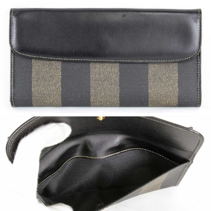 『USED』 
FENDI フェンディ 
 ペカン 2804-30806・079 長財布 
レザー カーキ