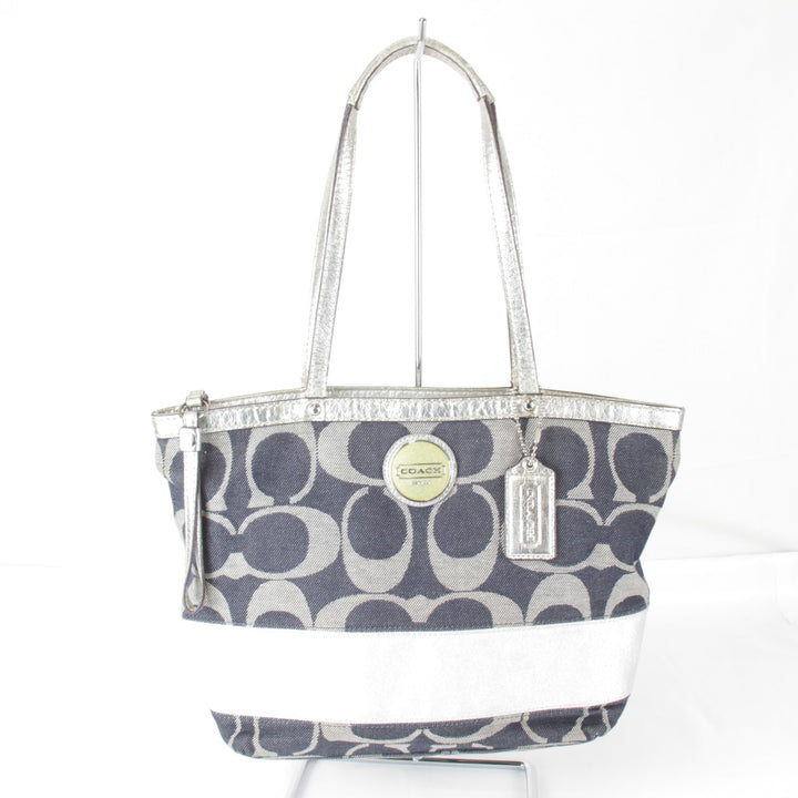 『USED』 
COACH コーチ 
 G1182-F17433 トートバッグ 
キャンバス ネイビー