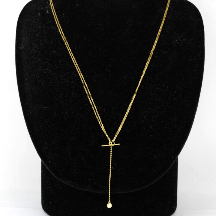 美品『USED』 K18 
 hum ネックレス
 ダイヤモンド 0.06 2.1g