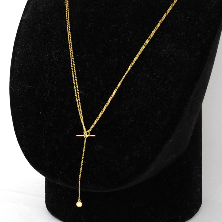 美品『USED』 K18 
 hum ネックレス
 ダイヤモンド 0.06 2.1g