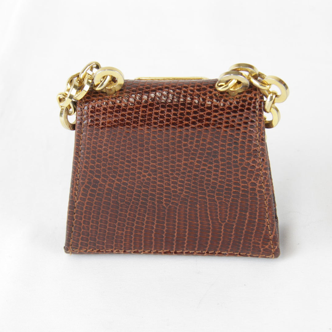 【価格改定】『USED』 
Salvatore Ferragamo フェラガモ 
 212727 その他バッグ 
リザード ブラウン