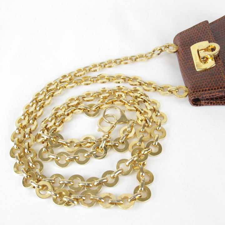 【価格改定】『USED』 
Salvatore Ferragamo フェラガモ 
 212727 その他バッグ 
リザード ブラウン