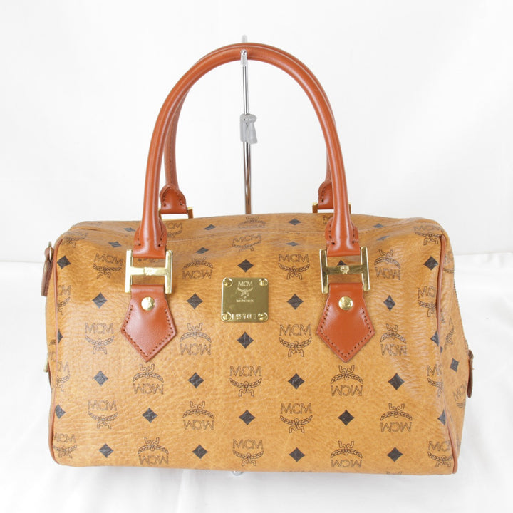 『USED』 
MCM エム・シー・エム 
 ボストンバッグ 
レザー ブラウン