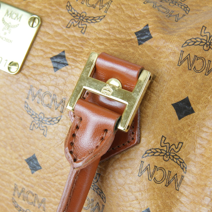 『USED』 
MCM エム・シー・エム 
 ボストンバッグ 
レザー ブラウン