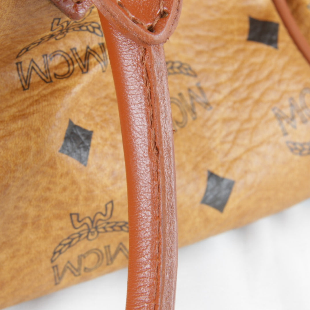 『USED』 
MCM エム・シー・エム 
 ボストンバッグ 
レザー ブラウン