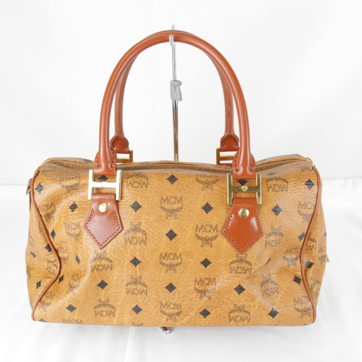 『USED』 
MCM エム・シー・エム 
 ボストンバッグ 
レザー ブラウン