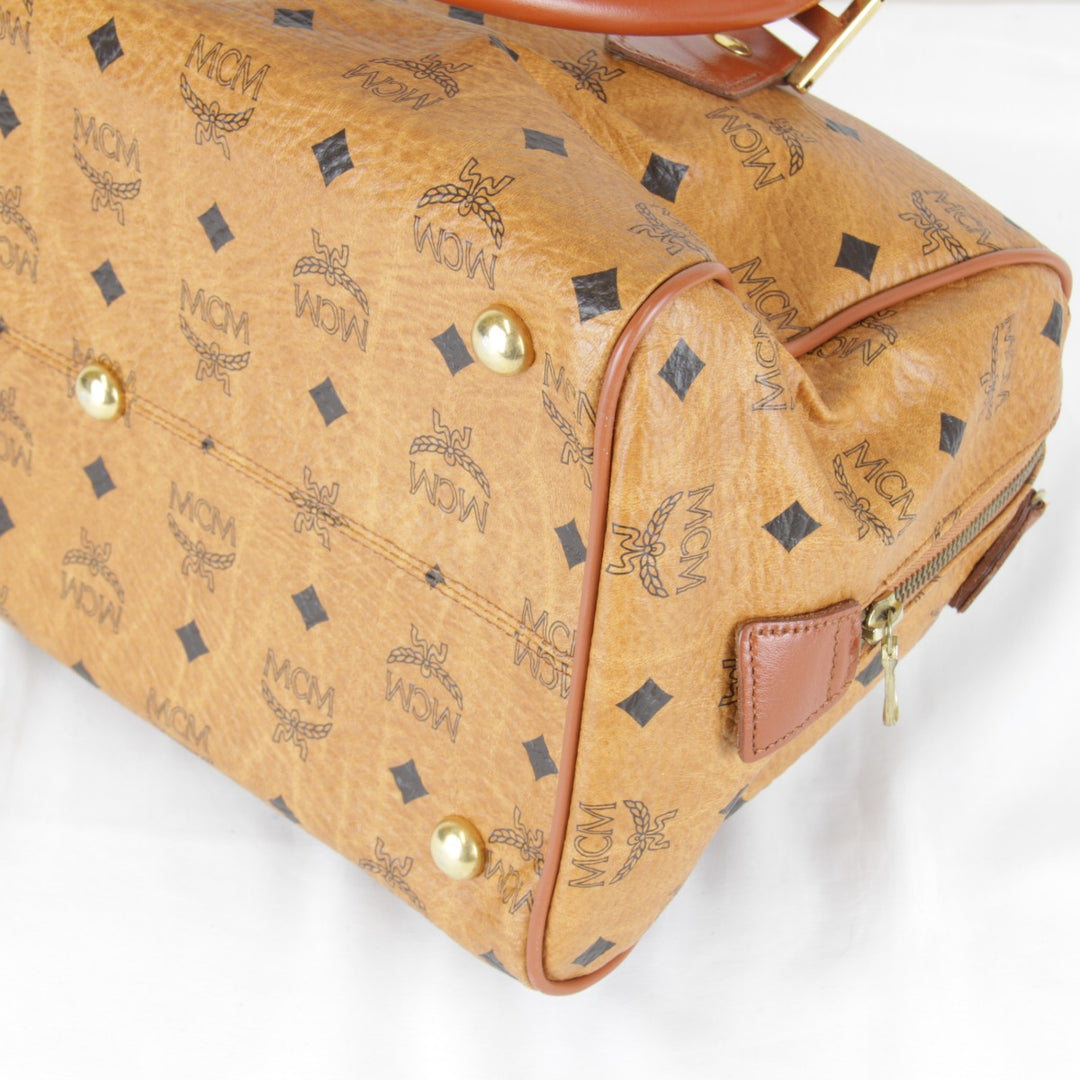 『USED』 
MCM エム・シー・エム 
 ボストンバッグ 
レザー ブラウン