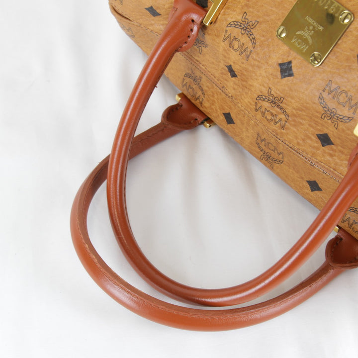 『USED』 
MCM エム・シー・エム 
 ボストンバッグ 
レザー ブラウン