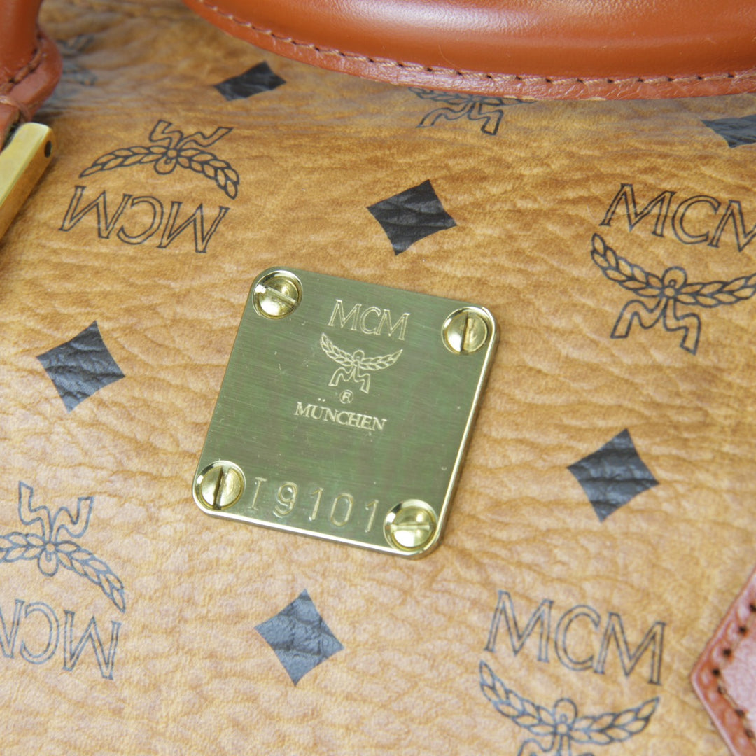『USED』 
MCM エム・シー・エム 
 ボストンバッグ 
レザー ブラウン