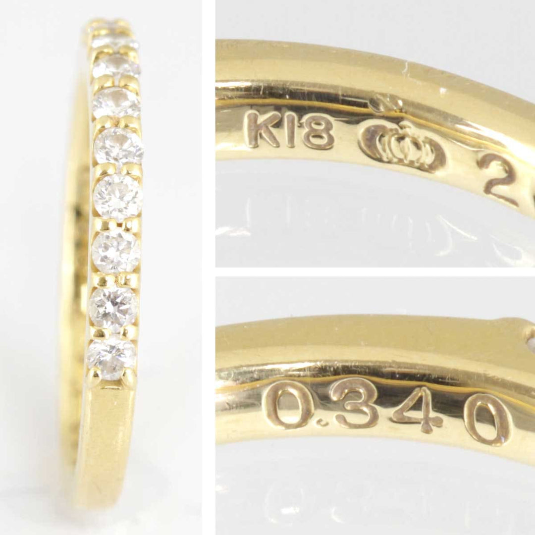 美品『USED』 K18 
 ハーフエタニティリング リング・指輪
 ダイヤモンド 0.340 2.0g