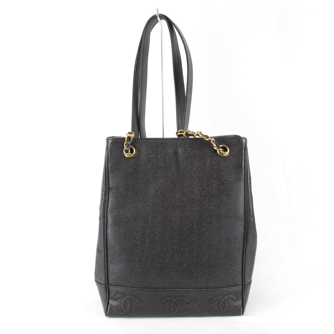 良品『USED』 
CHANEL シャネル 
 トリプルココ ショルダーバッグ 
レザー ブラック